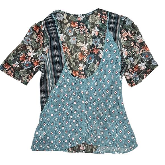 Anthropologie Tiny Patchwork Wrap Top - Picture 8 of 9